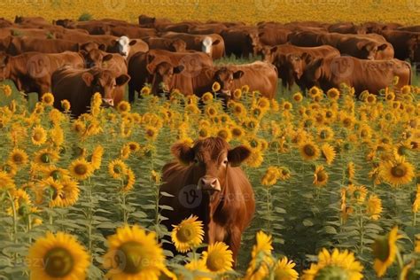 Many Various Sunflowers Highland Cow Face 23383090 Stock Photo At Vecteezy