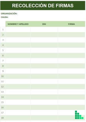 Descargar La MEJOR Plantilla Recogida De Firmas Excel