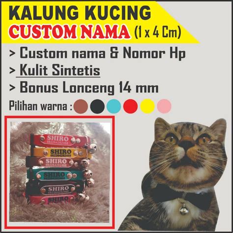 Jual Kalung Kucing Nama Custom Kulit Sintetis Cm Free Custom Nama