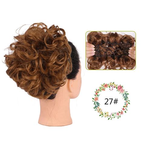 Cheap Large Comb Clip In Curly Hair Extension Synthetic Hair Pieces Chignon Women Updo Cover