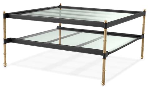 Casa Padrino Luxury Coffee Table Vintage Brass Black 89 X 87 5 X H