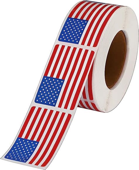 500 Pcs American Flag Sticker Roll Sannix 2 X 122 Inch Us