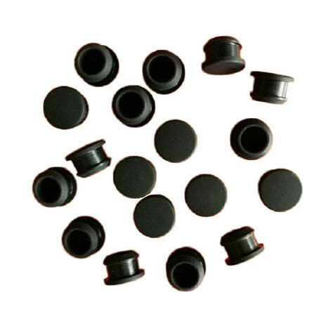 100X Black Snap On Hole Plug Set Silicone Rubber Blanking Seal Bung