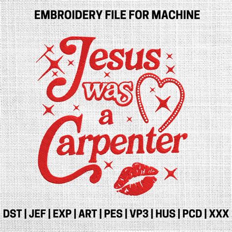 Jesus Was A Carpenter Embroidery Designs Chirstian Embroidery Pattern