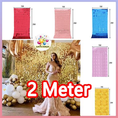 2meters Foil Curtain Backdrops Birthday Party Decorations Sequin Wall