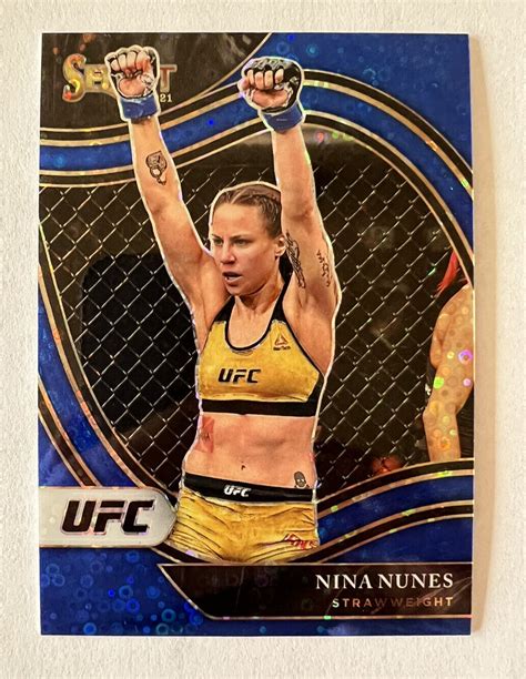 Nina Nunes 2021 Panini Select Hybrid UFC SP Octagonside Blue Disco