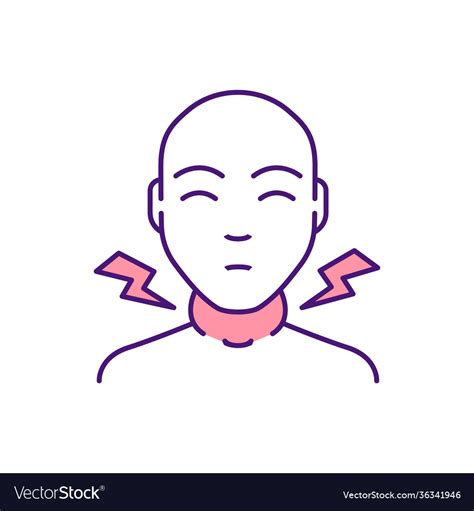 Swollen Lymph Nodes Rgb Color Icon Royalty Free Vector Image