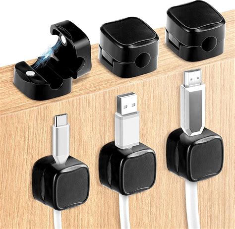 Amazon Jeffdad 6 Pcs Magnetic Cable Holder Under Desk Cable Clips