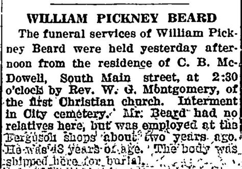 William Pinkney Willie” Beard 1876 1924 Find A Grave Memorial