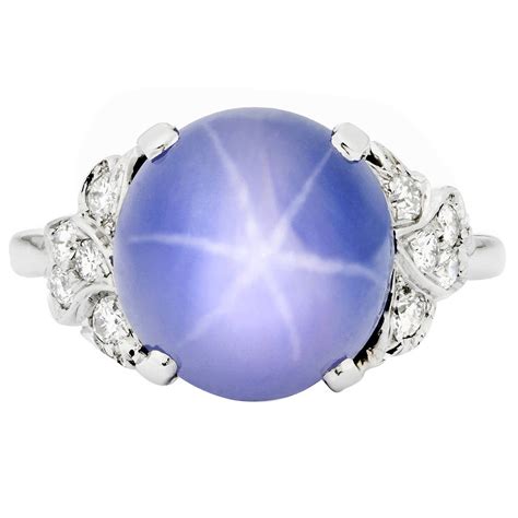 1084 Blue Star Sapphire And Diamond Ring At 1stdibs