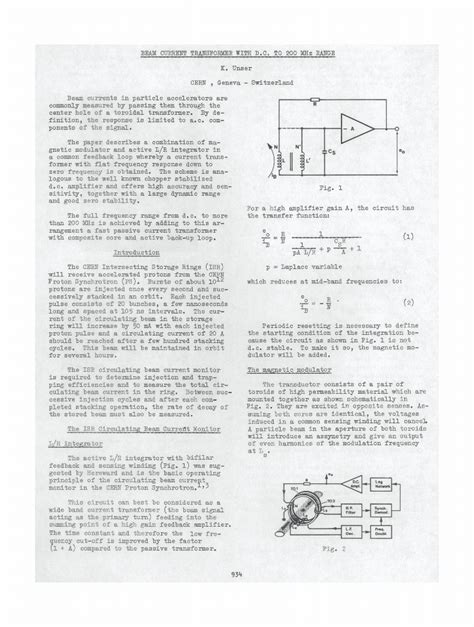 Beam Current Transformer With D C To Mhz Range Ieee Journals