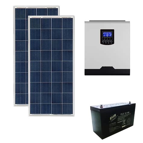 Kit fotovoltaico híbrido 300Wp con inversor híbrido 1000W UPS Yo