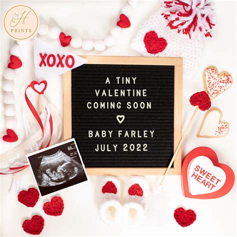 Editable Valentine S Day Pregnancy Announcement Digital Etsy