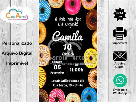 Convite Digital Donuts Elo Produtos Especiais