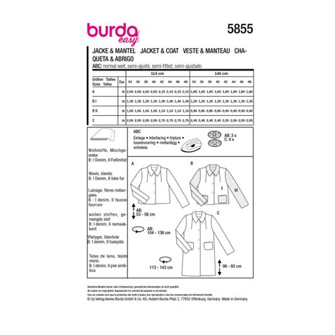 Schnittmuster Jacke Und Mantel Burda 5855 Stoffe Hemmers