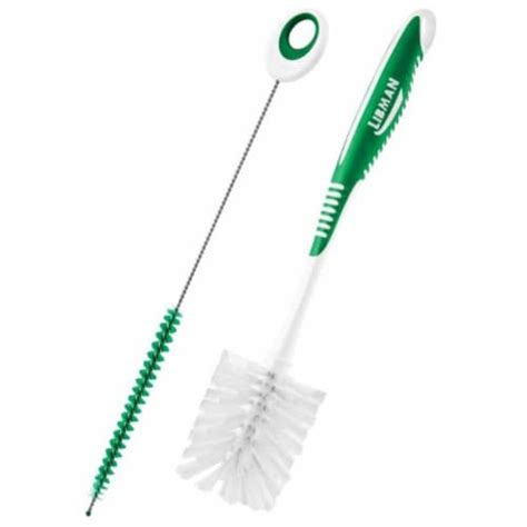 Libman® Plastic And Rubber Handle Bottle And Straw Brush Set Green And White