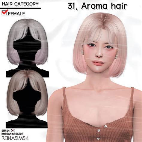 Reina TS4 31 Aroma Hair Reina In 2024 Sims Hair Sims 4 Tsr Womens