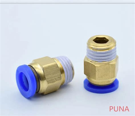 Free Shipping 16mm To 1 2 Pneumatic Connectors Male Straight One Touch