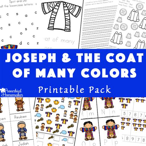 Joseph Printable Pack The Coat Of Many Colors Proverbial Homemaker