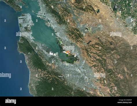 Colour Satellite Image Of San Francisco And San Jose United States