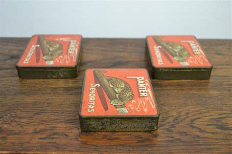 Vintage Cigar Tins With Panter On Cigar 1960s Netherlands At 1stdibs