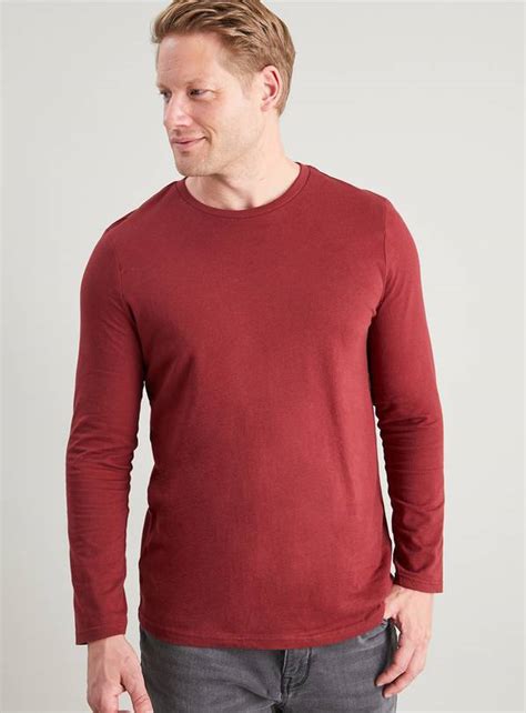 Buy Dark Red Long Sleeve Top Xxl T Shirts And Polos Argos