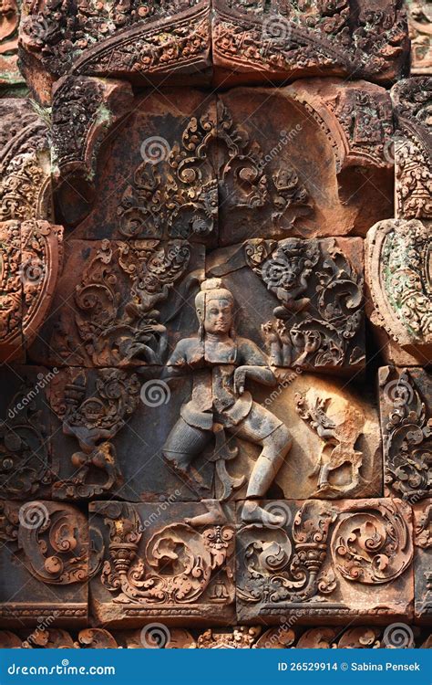 Apsara Carved On The Temple Wall In Angkor Wat Stock Photo Image Of