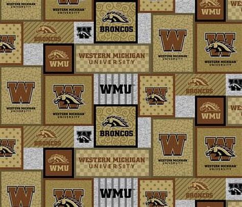 Western Michigan University Broncos Fleece Fabric 58 By The Yard