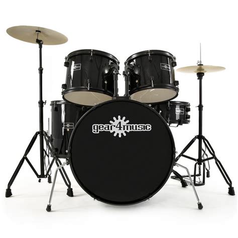 Bdk Full Size Starter Drum Kit By Gear Music Black Nearly New At