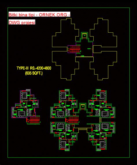 Proje Sitesi Bitki Bina Tipi Autocad Projesi