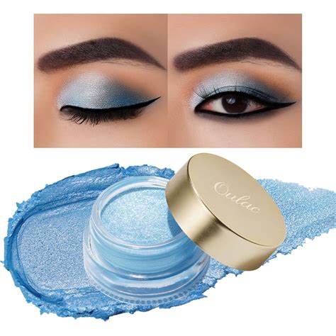 Oulac Glitzer Lidschatten Blau Lidschatten Highlighter Duo