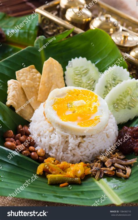 Nasi Lemak Traditional Malay Curry Paste Stock Photo