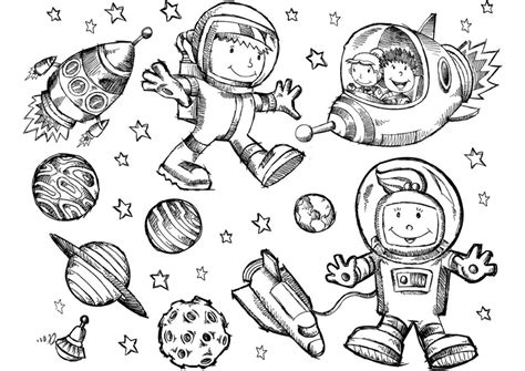 Раскраски для детей космос, космонавты, планеты, инопланетяне, ракеты
