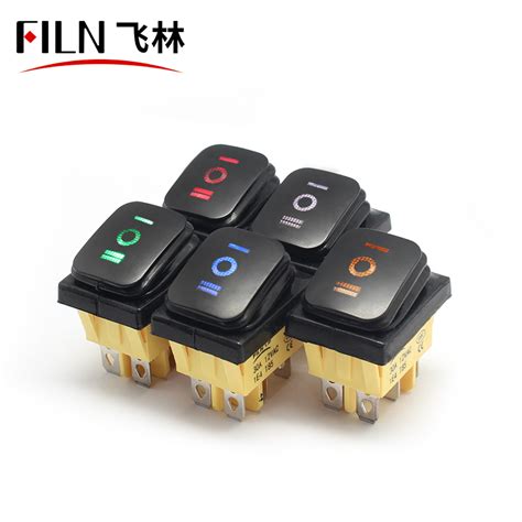 1 Good 3 Position Rocker Switch Filn 6pin 30a On Off On Waterproof 3