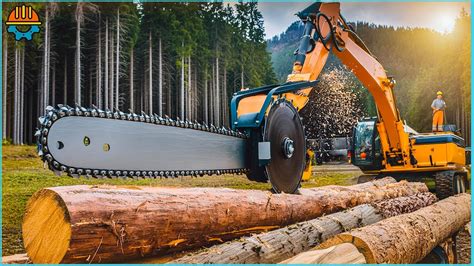 Amazing Dangerous Skills Fastest Chainsaw Machines Big Tree Felling At