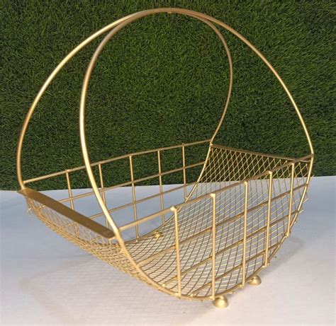 Golden Half Round Iron Wire Hamper Basket Size Dimension X X