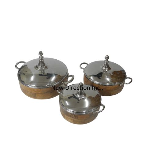 Stainless Steel Insulated Double Wall Casseroles Serving Hot Pot With