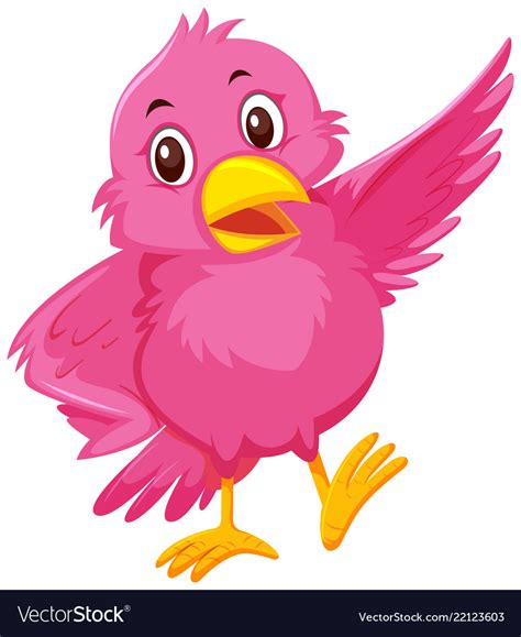 A cute pink bird Royalty Free Vector Image - VectorStock