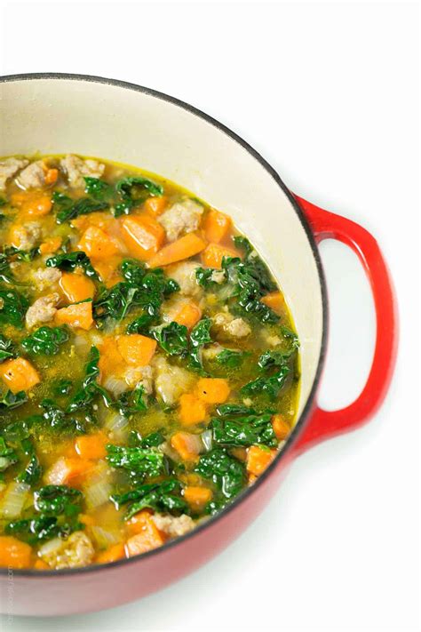 Sausage Sweet Potato Soup With Kale Tastes Lovely