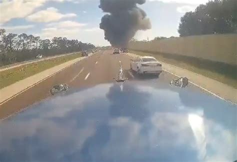 Horror Dashcam Video Shows Moment Private Jet Crashes Into Florida