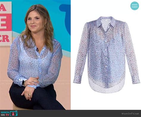 Wornontv Jennas Blue Floral Blouse On Today Jenna Bush Hager