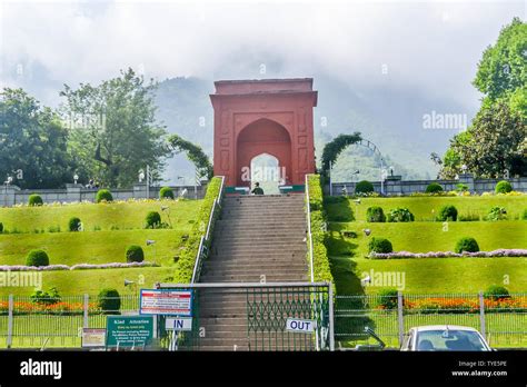 Mughal gardens or (Nishat Bagh garden) Srinagar, Jammu and Kashmir ...