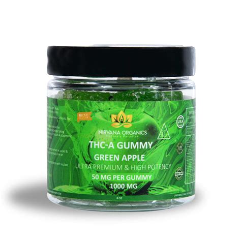 Buy THC A Gummies Green Apple Online Nirvana Organics