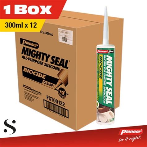 Pioneer Mighty Seal Biocide Silicone Sealant 300ml Cartridge X12 Clear