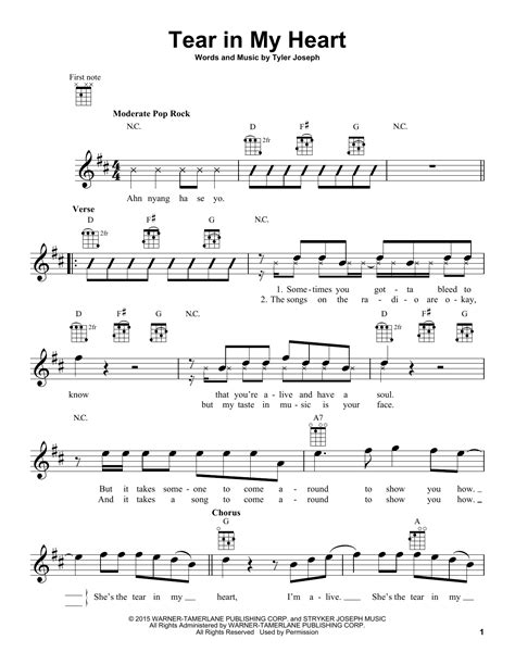 Tear In My Heart Sheet Music Direct