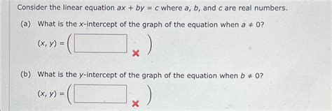 Solved Consider the linear equation ax+by=c ﻿where a,b, ﻿and | Chegg.com