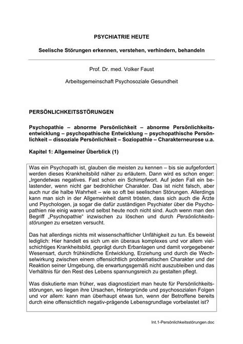 Pdf Psychiatrie Heute Seelische St Rungen Erkennen Int