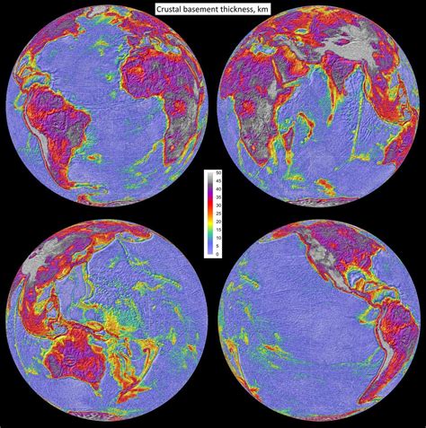 Map of Thickness of Earth's Crust : r/MapPorn