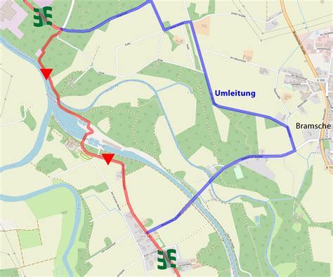 Umleitung An Der Schleuse Gleesen Emsradweg