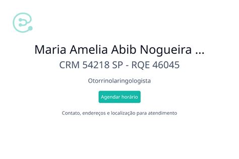 Maria Amelia Abib Nogueira Costa Otorrino Em Ribeir O Preto Sp